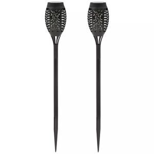 Solasa 20" Solar Powered Flashing Tiki Lights with a Dancing Flame, 2 Pack